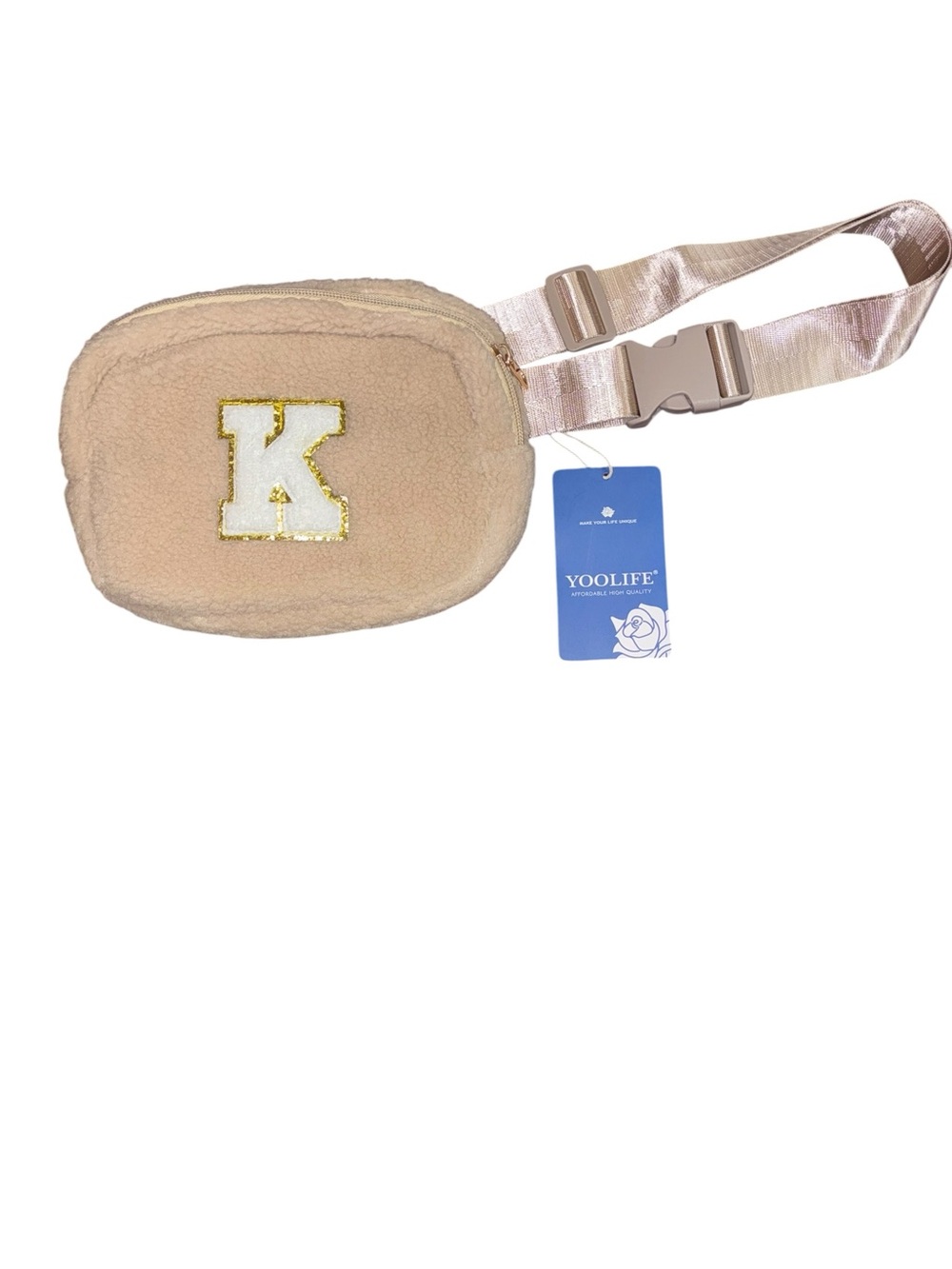 Fleece Initial Belt Bag “K”